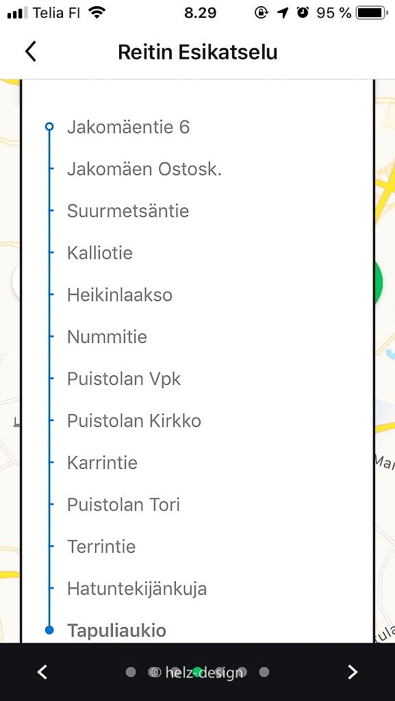 Bushaltestellen bis Puistola